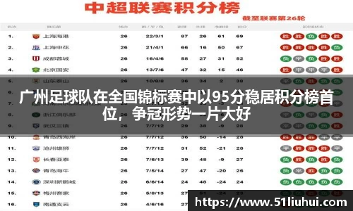 广州足球队在全国锦标赛中以95分稳居积分榜首位，争冠形势一片大好